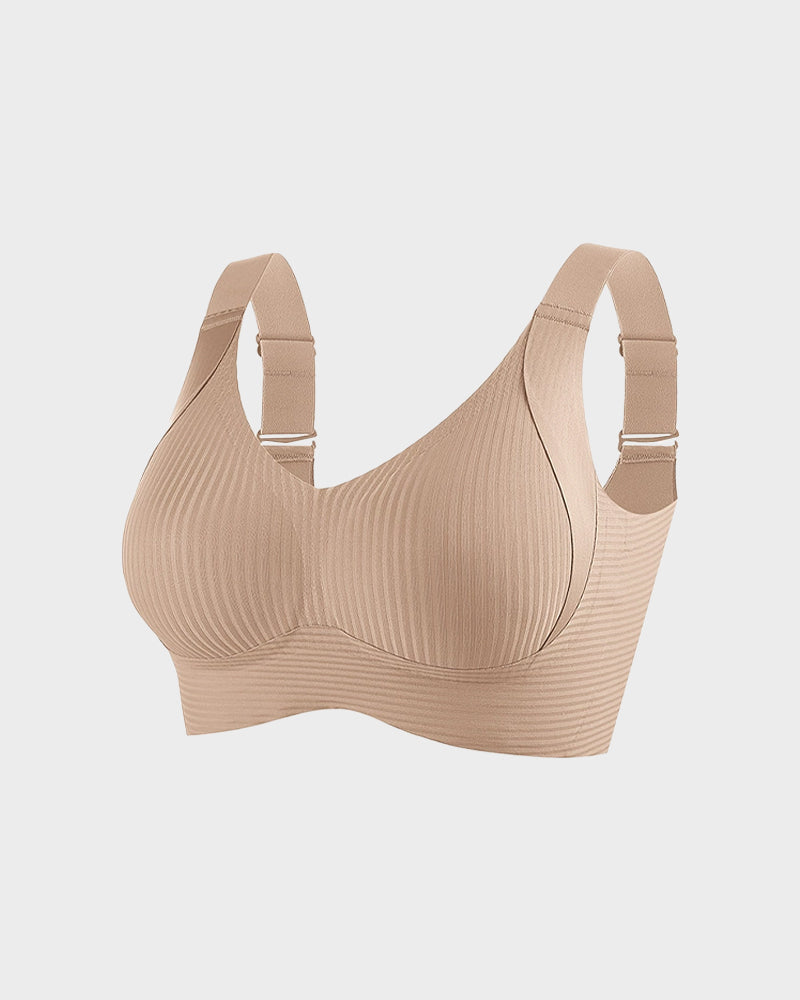 Women's Ribbed Push Up Adjustable Wireless Bra