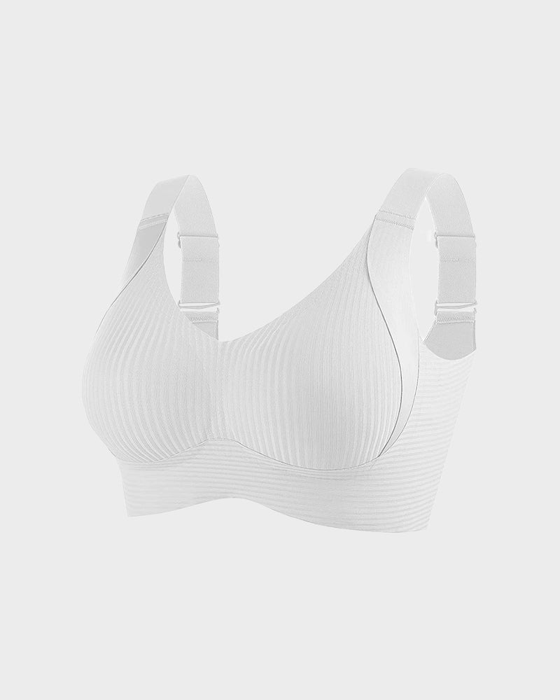 Women's Ribbed Push Up Adjustable Wireless Bra