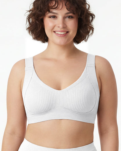 Women's Ribbed Push Up Adjustable Wireless Bra