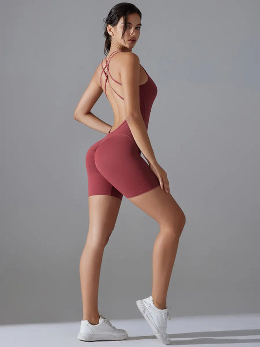 ContourFlow Backless Cross Jumpsuit